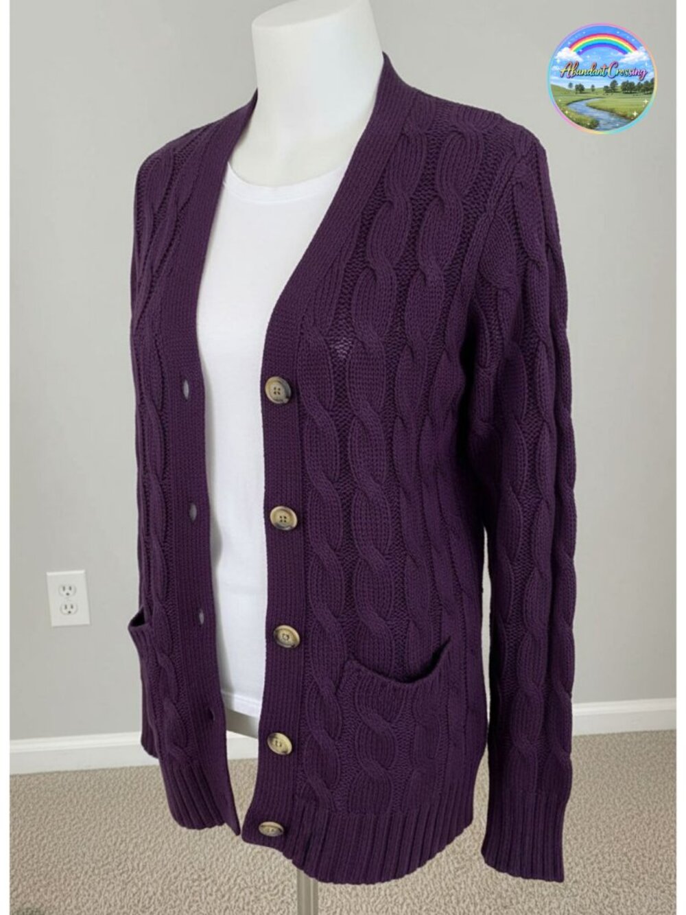 Long Sleeve Cable Knit Cardigan Sweater